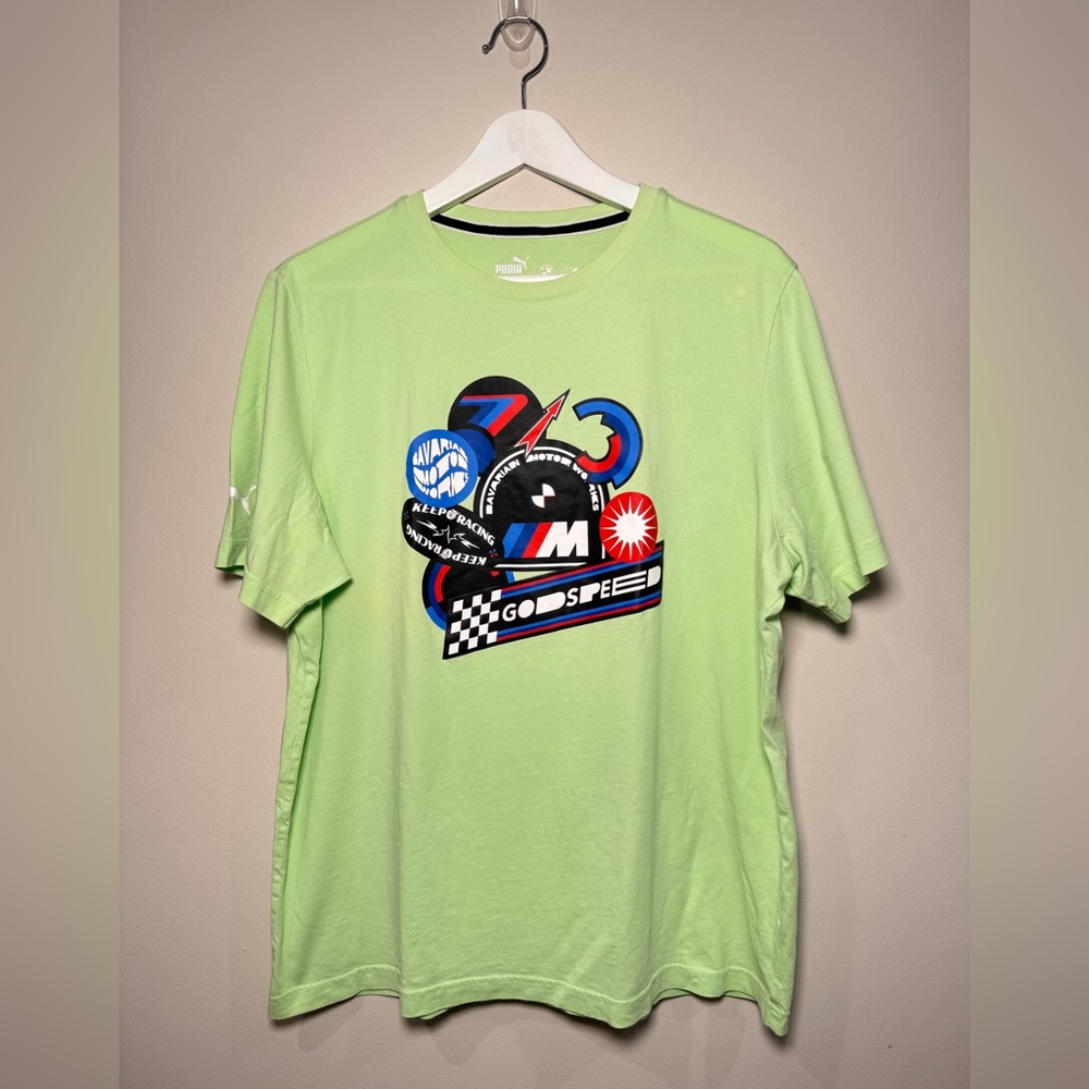 PUMA BMW M Motorsport Graphic Tee Men’s M | Lime Green | Racing Streetwear